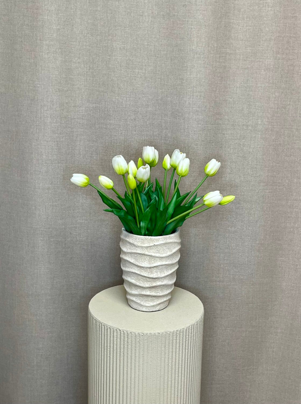 Tulipaner i bundt m/ 5 stk Hvid h 41 cm