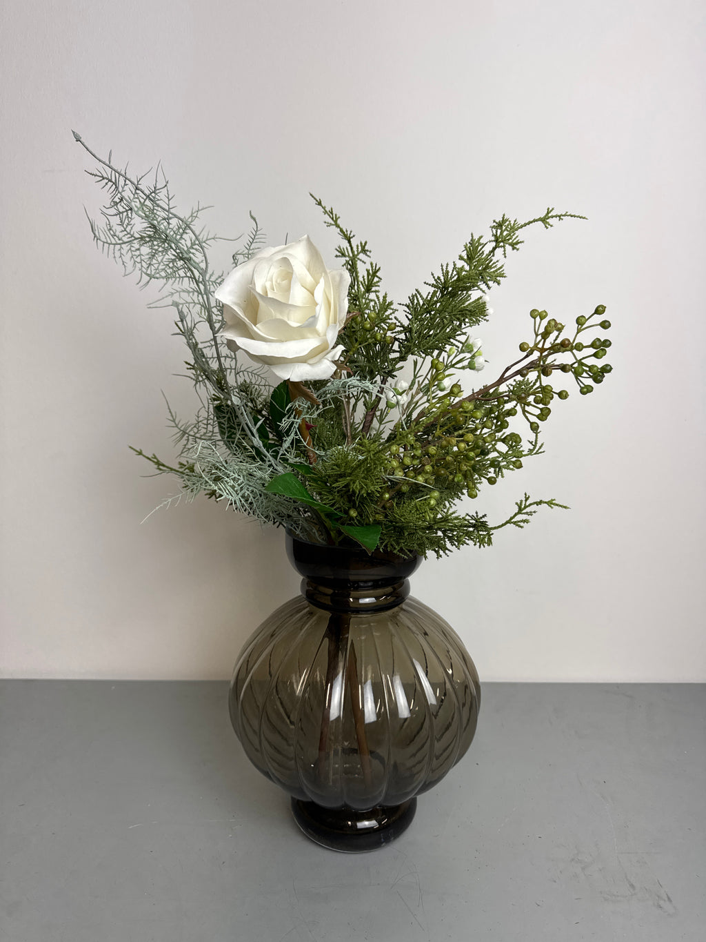 Vinterbuket hvid tilbud