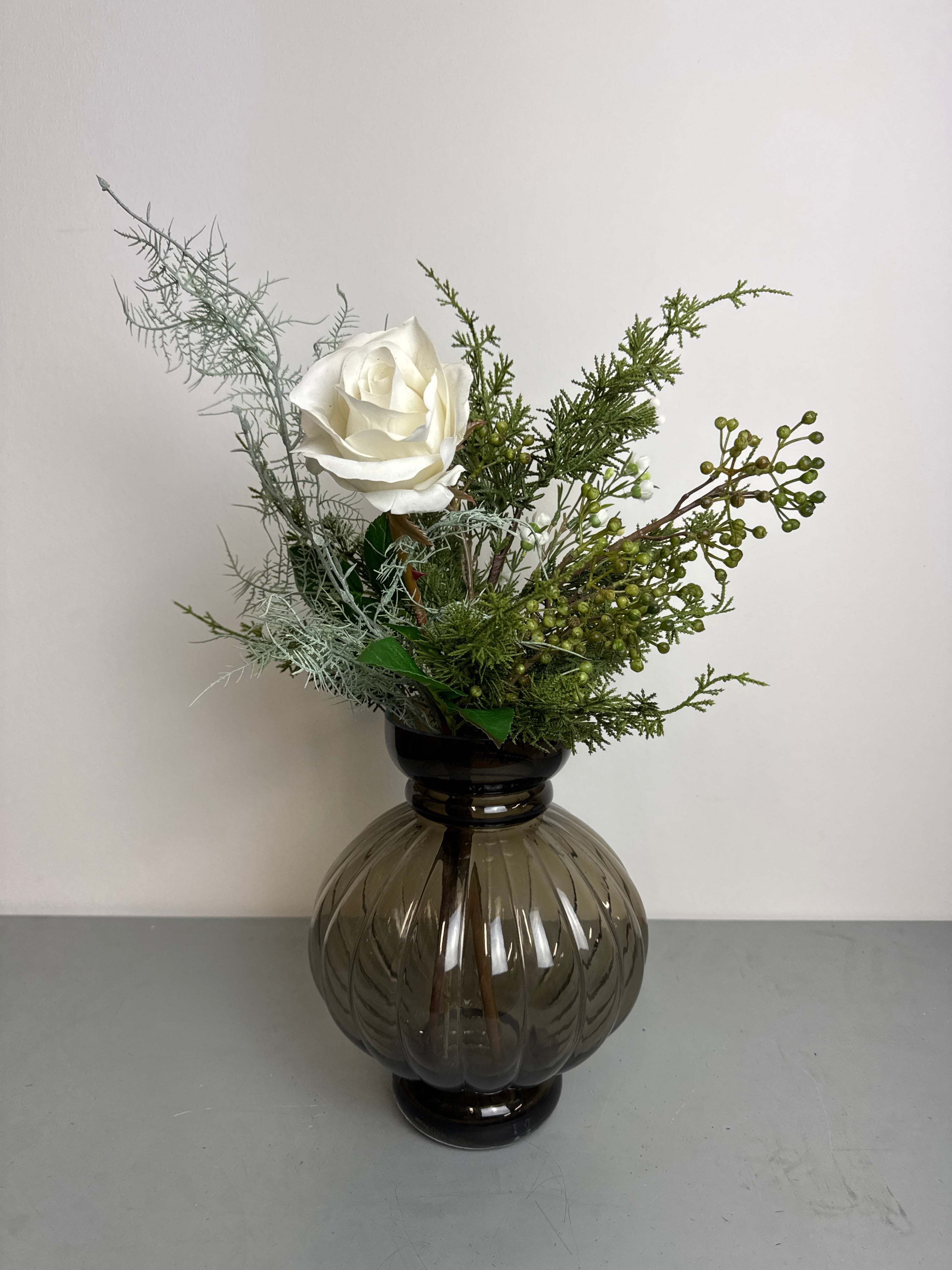 Vinterbuket hvid tilbud