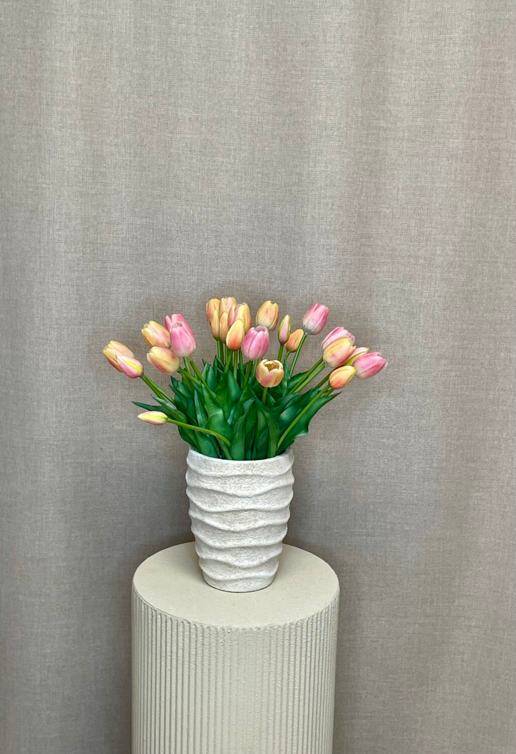 Tulipaner i bundt m/ 5 stk Peach h 41 cm