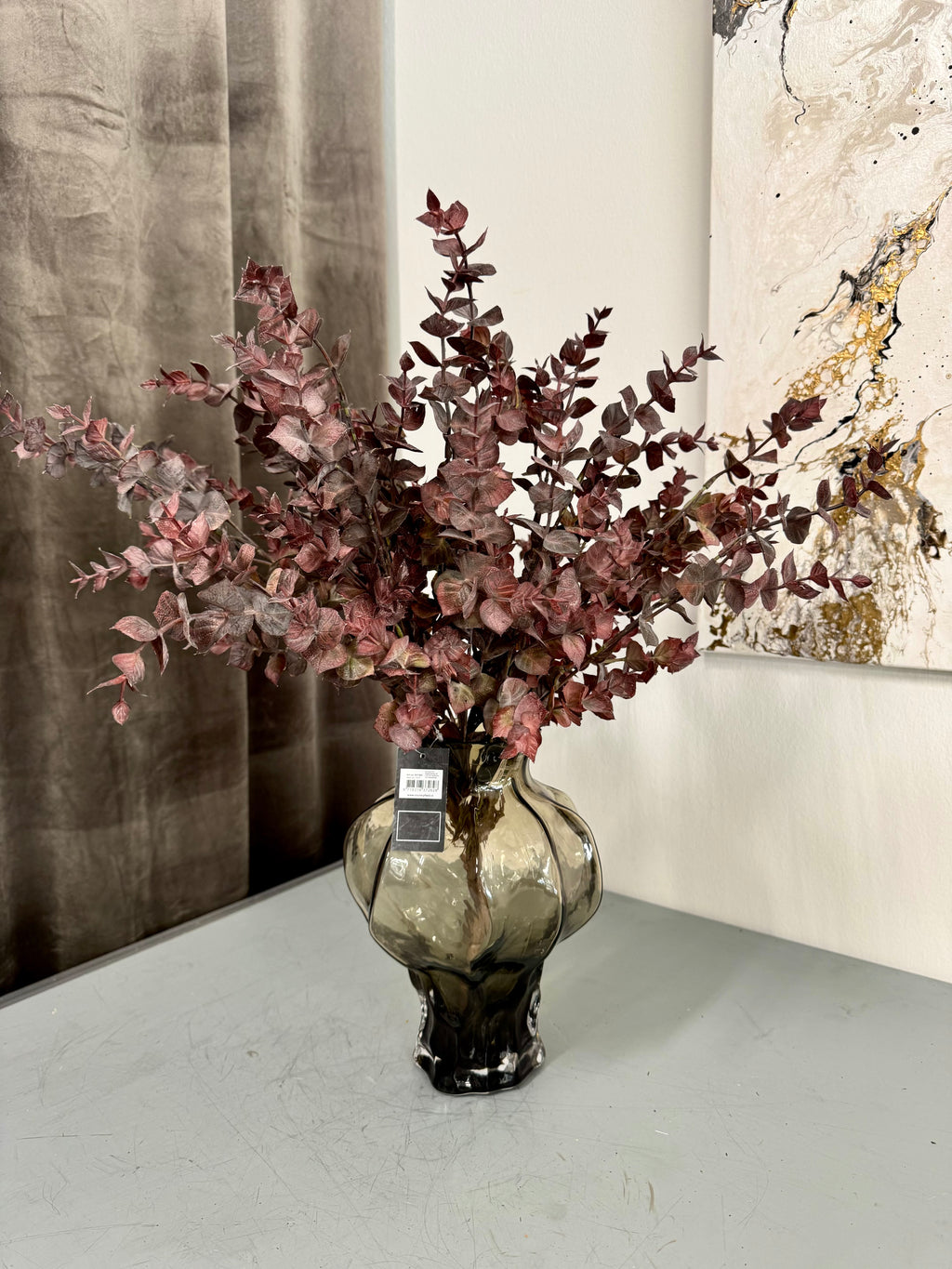 Eucalyptus buket lys bordeaux h 53 cm
