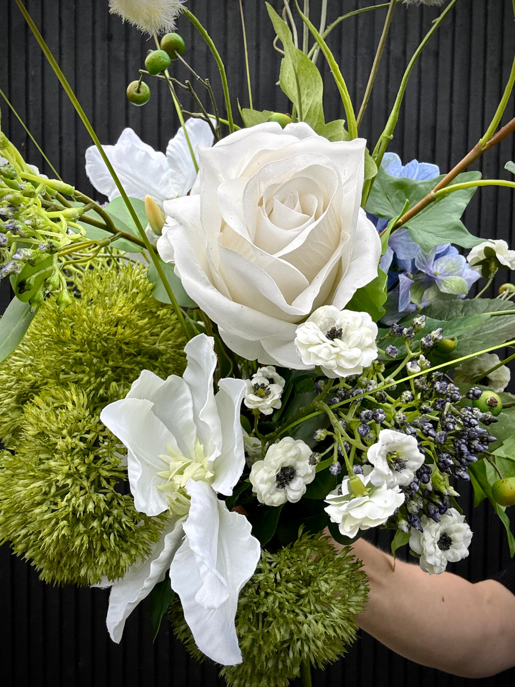 Deluxe blå hortensia buket