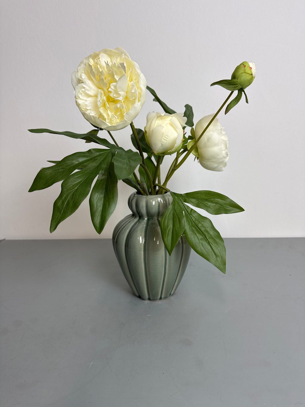 Pæon stilk 40 cm hvid