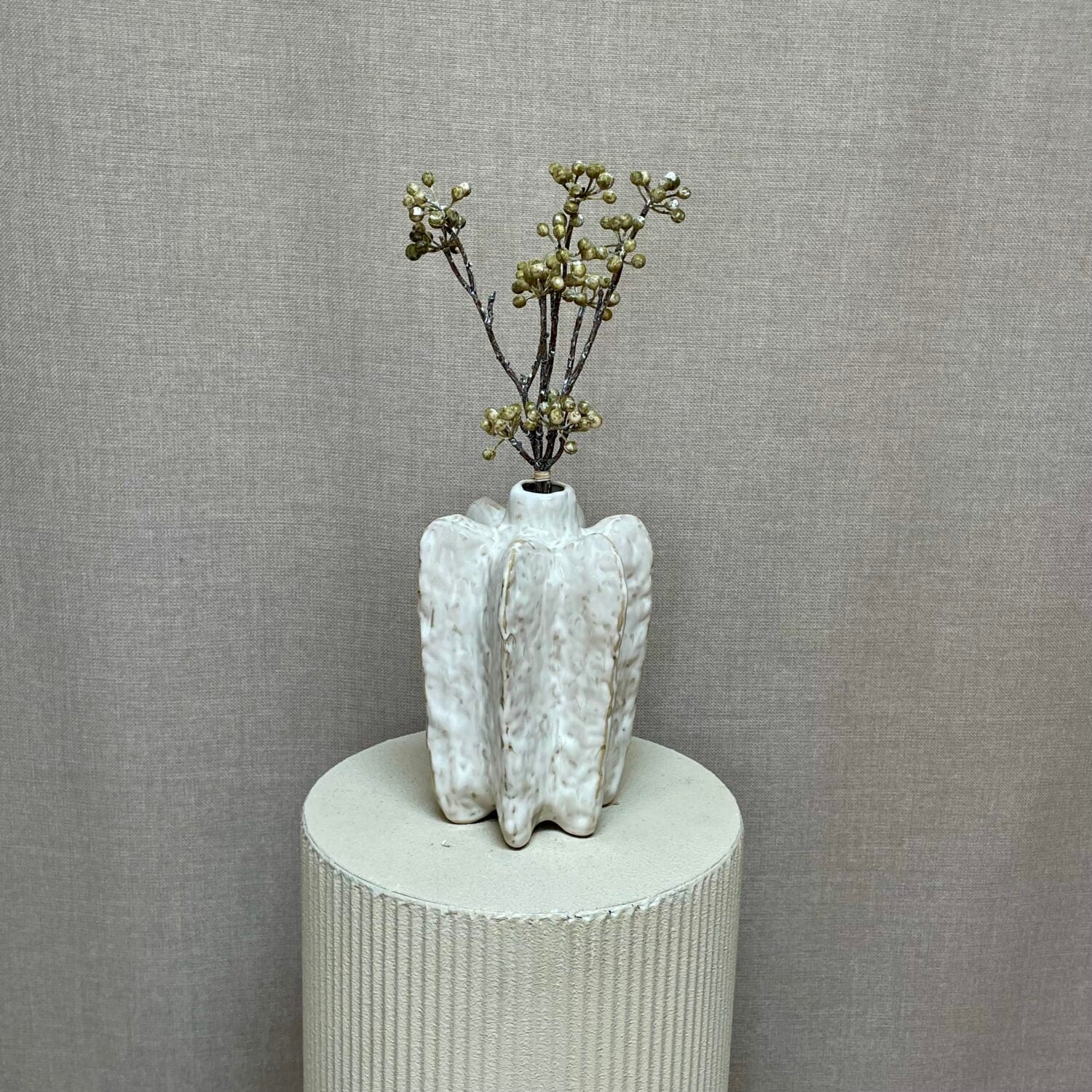 Gren grøn bær bundt/ 3 stk helix h 42 cm