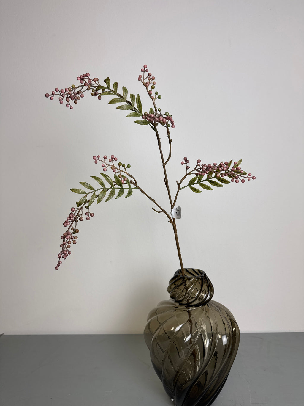 Bærgren lyserød med blad