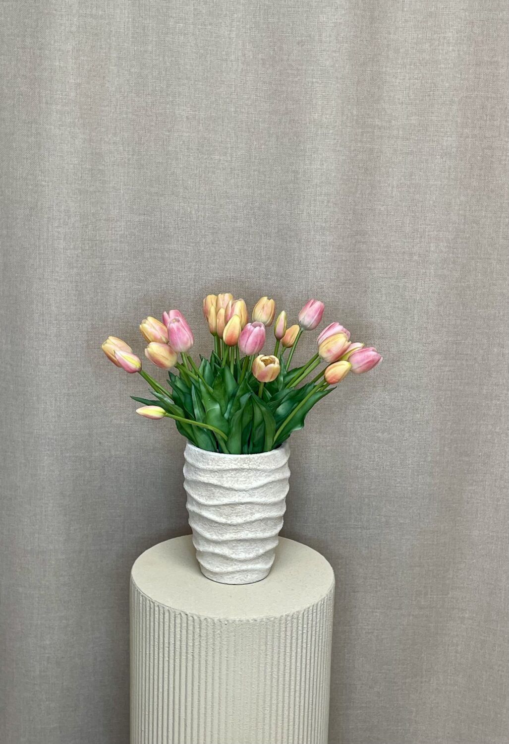 Tulipaner i bundt m/ 5 stk Rosa h 41 cm