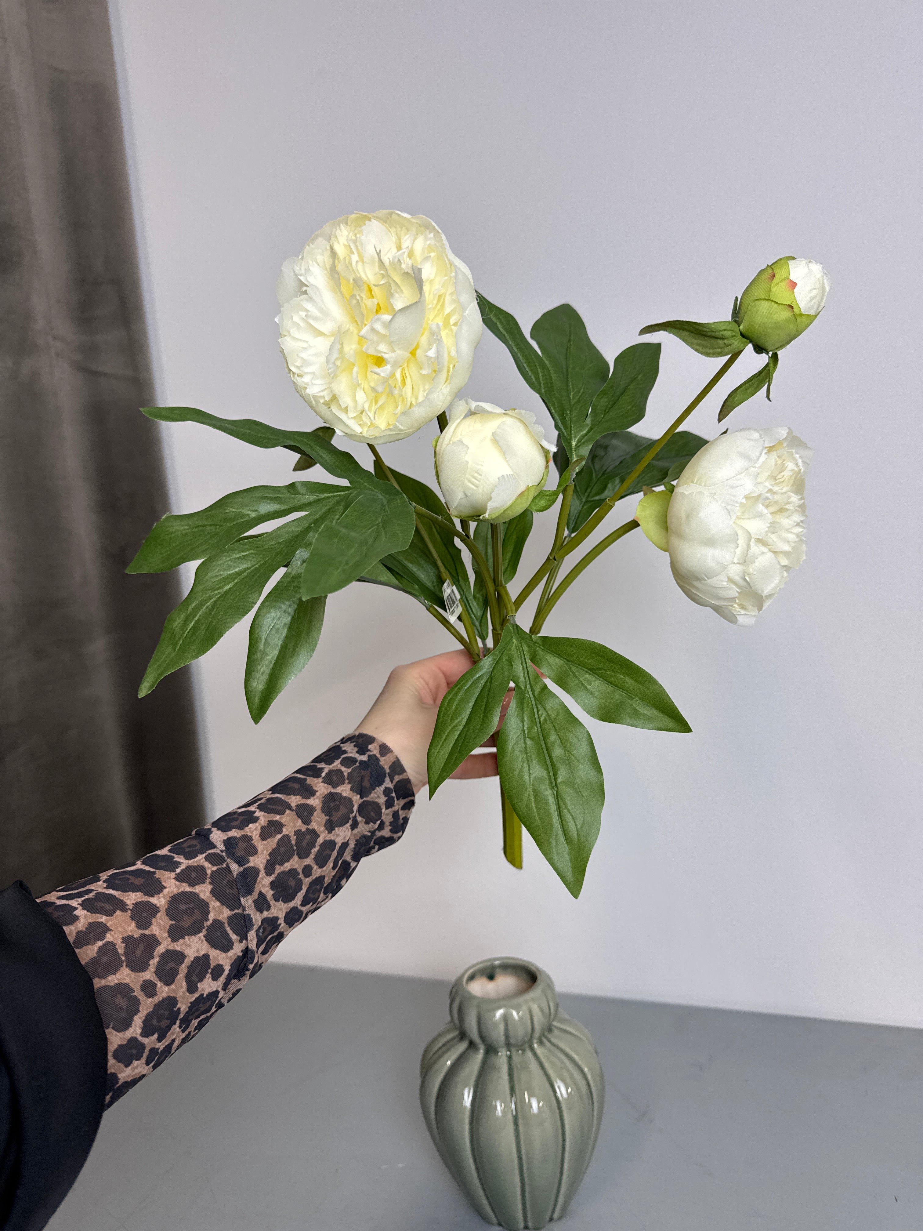 Pæon stilk 40 cm hvid