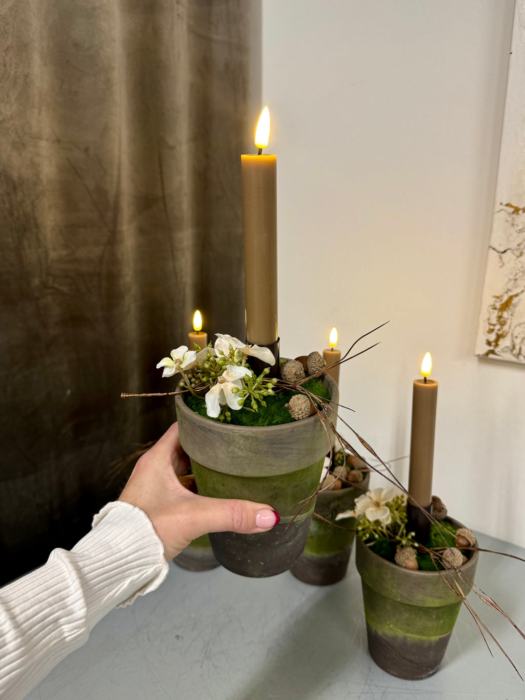 Deko med pudemos og LEDlys