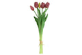 Tulipaner i bundt m/ 5 stk Purple h 41 cm