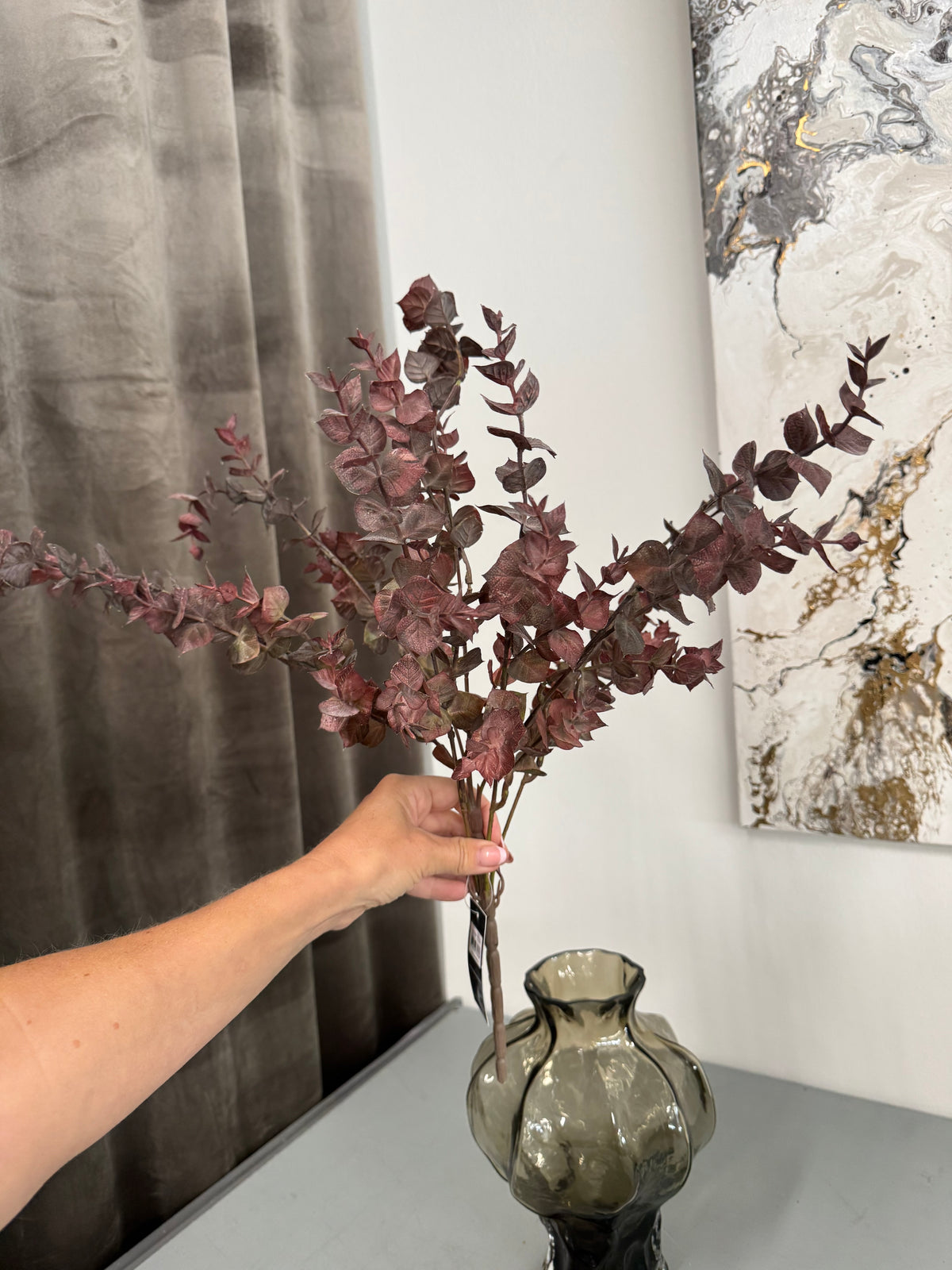 Eucalyptus buket lys bordeaux h 53 cm