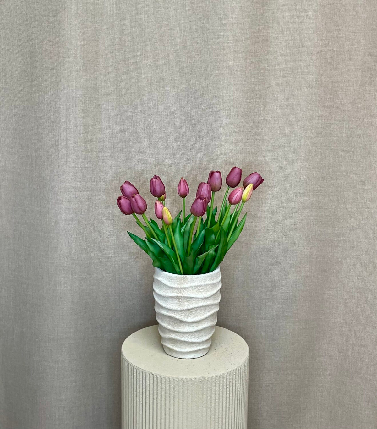 Tulipaner i bundt m/ 5 stk Purple h 41 cm