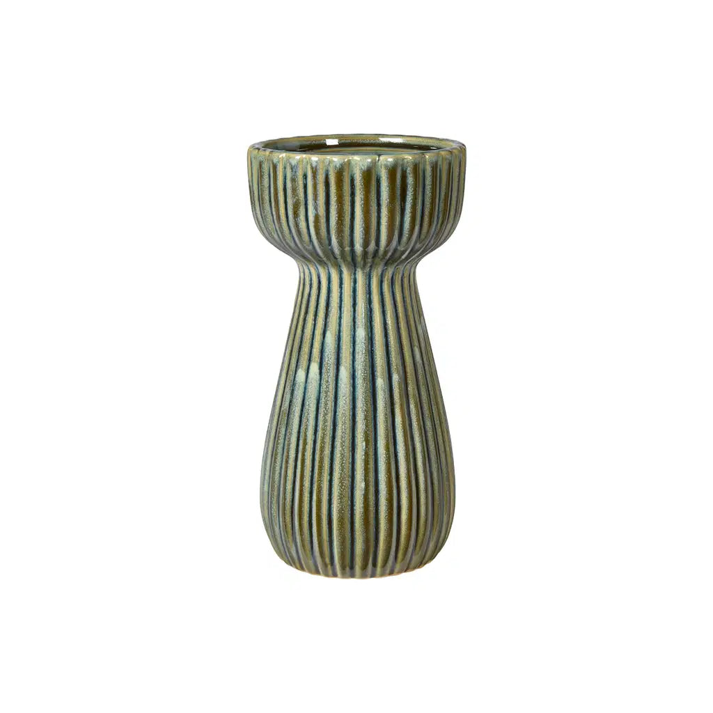 Vase m/riller D10x20cm keramik