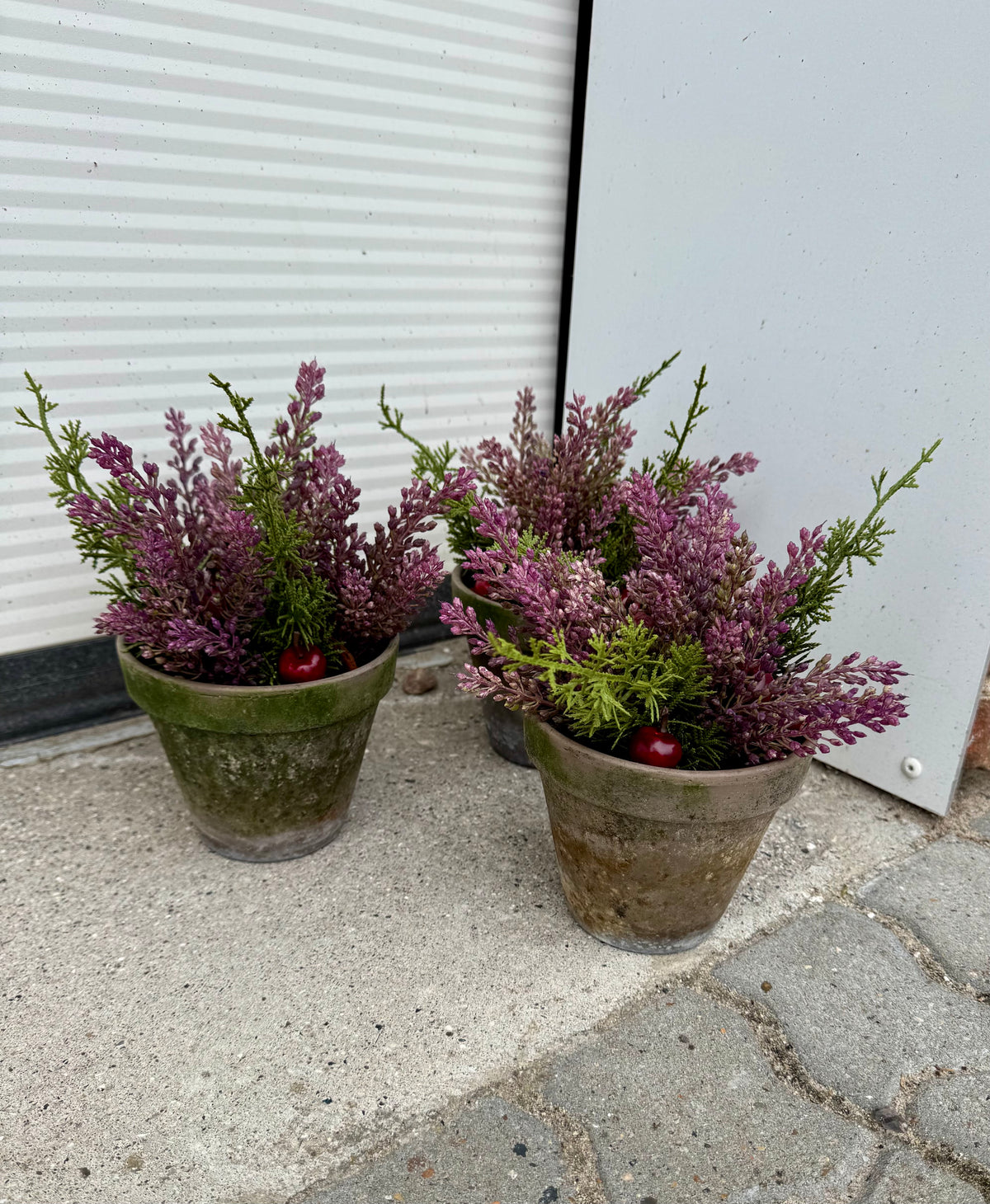 Deko med bla. Lyng og æbler