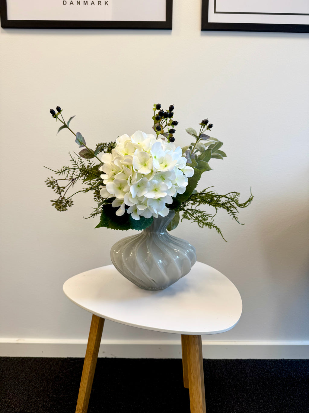 Hvid Hortensia buket (kort)
