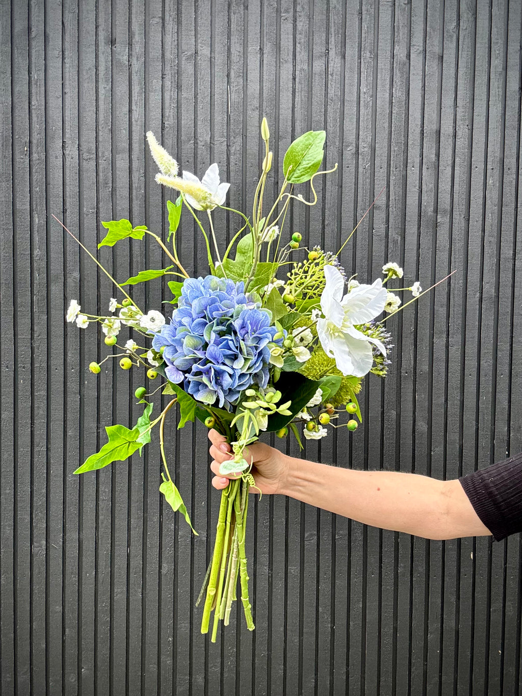 Deluxe blå hortensia buket