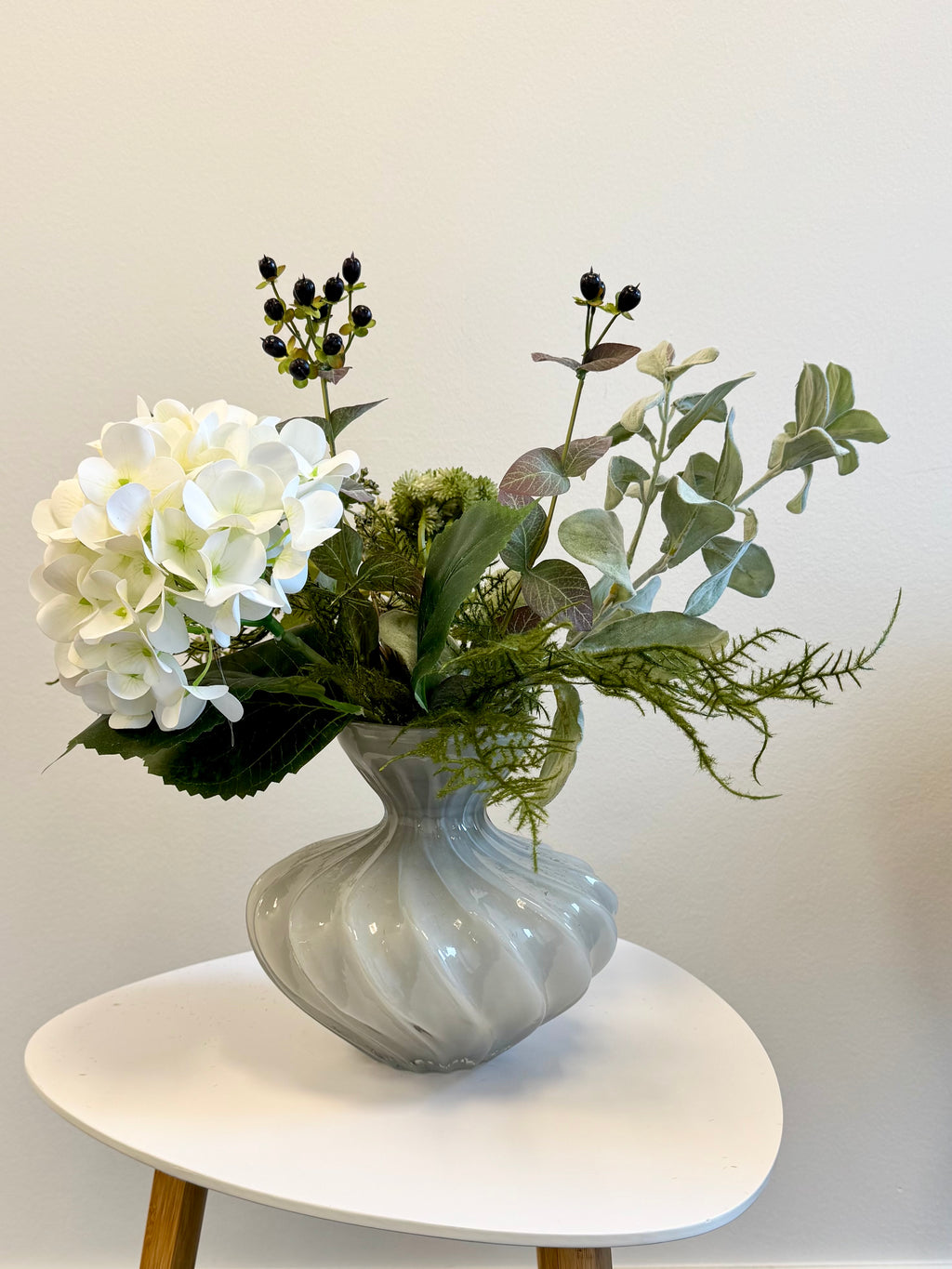 Hvid Hortensia buket (kort)