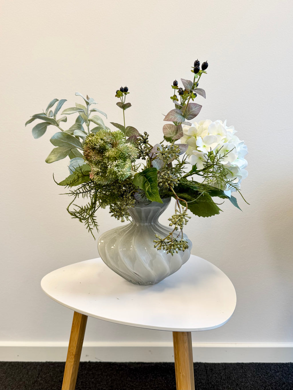 Hvid Hortensia buket (kort)