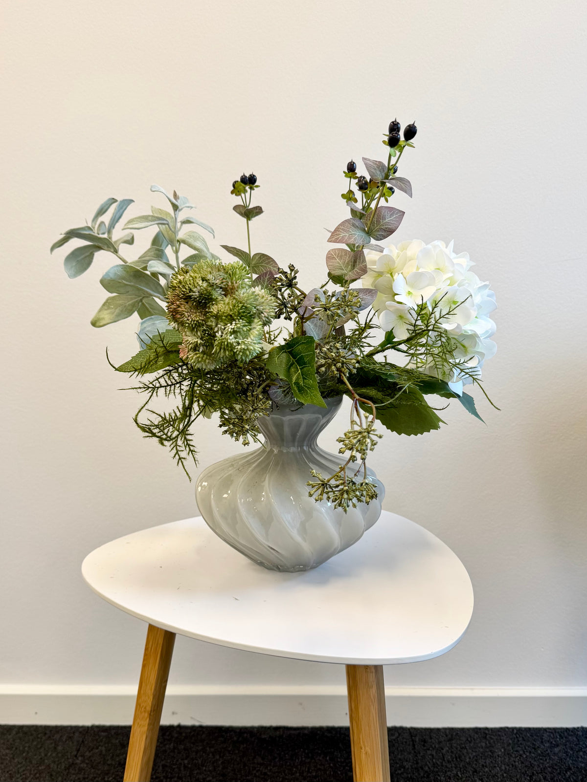 Hvid Hortensia buket (kort)