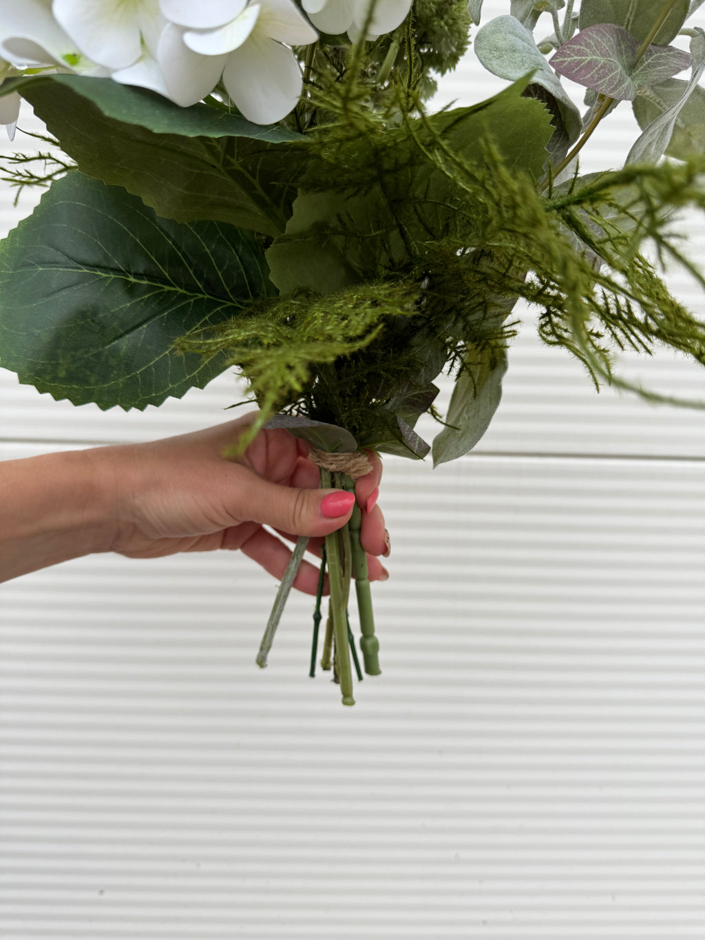 Hvid Hortensia buket (kort)