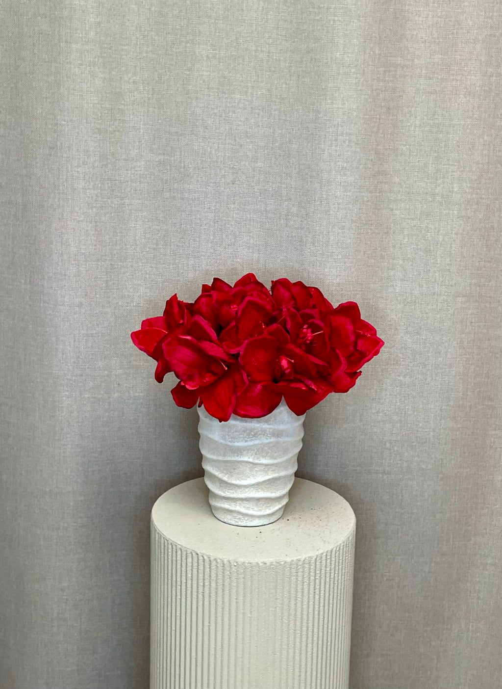 Amaryllis 3 stk rød bundt h 32 cm