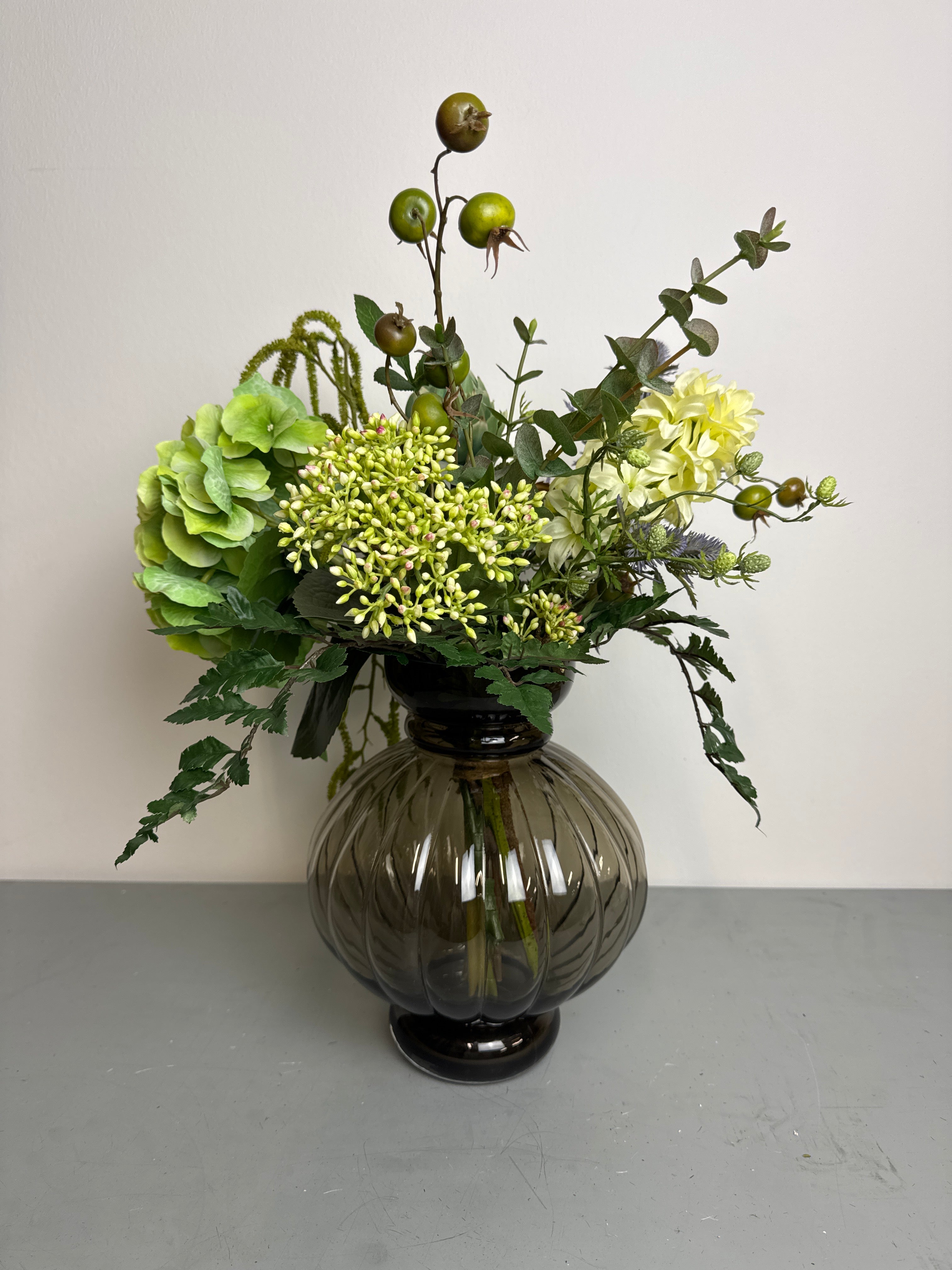 Buket grøn hortensia tilbud