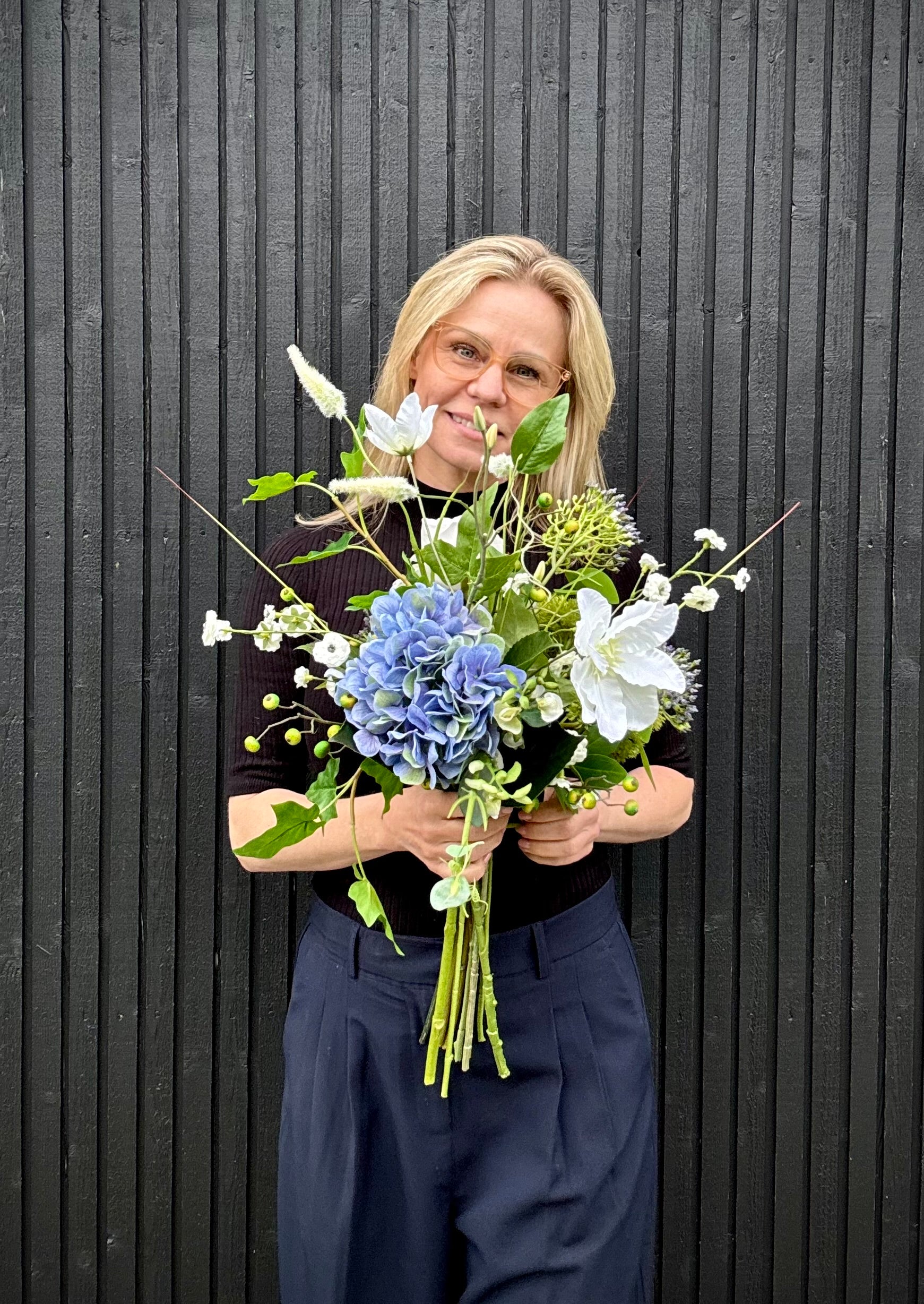 Deluxe blå hortensia buket