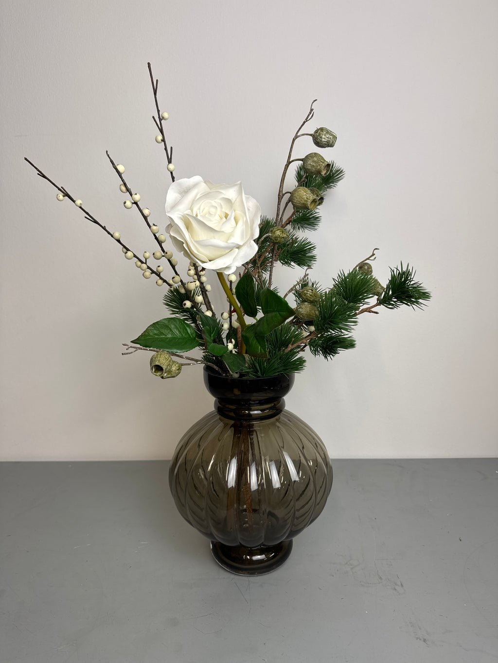 Lille Julebuket hvidrose tilbud