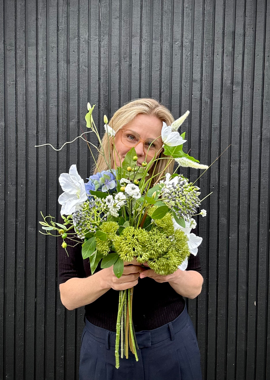Deluxe blå hortensia buket