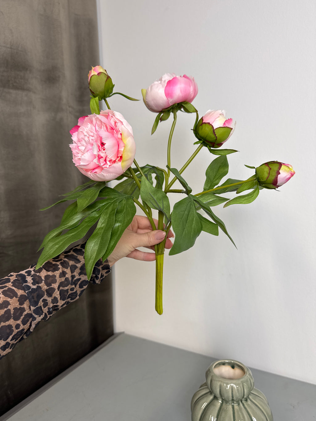 Pæon stilk 40 cm lyserød