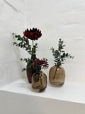 Vase sæt inkl. blomster (glas)