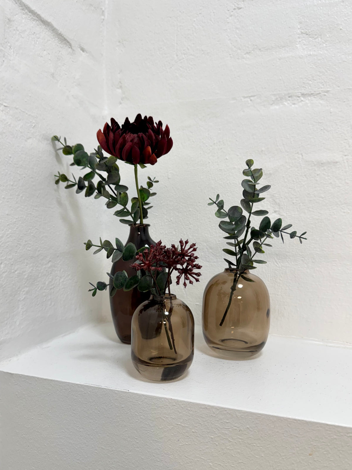 Vase sæt inkl. blomster (glas)