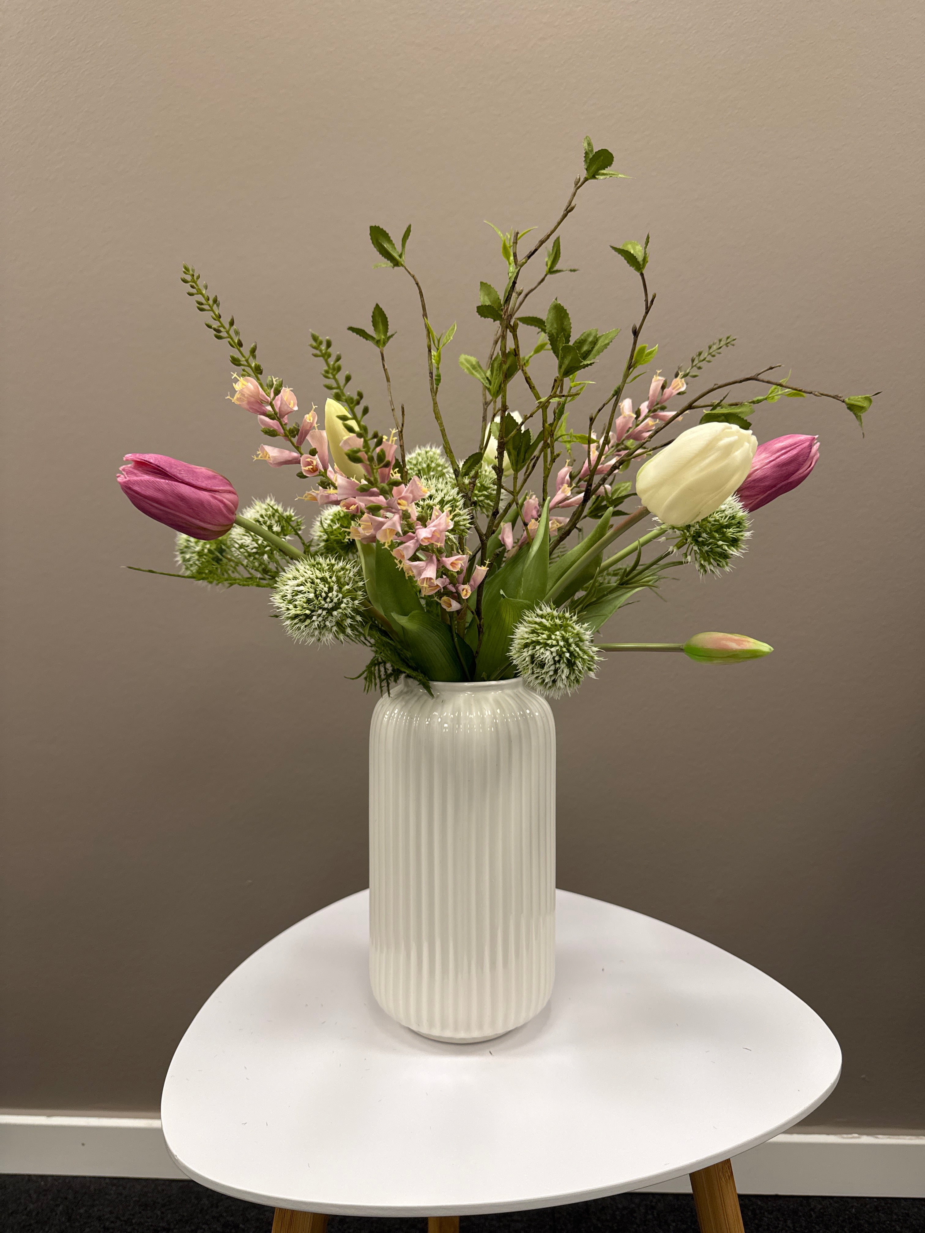 Tulipan buket pink/hvid tilbud