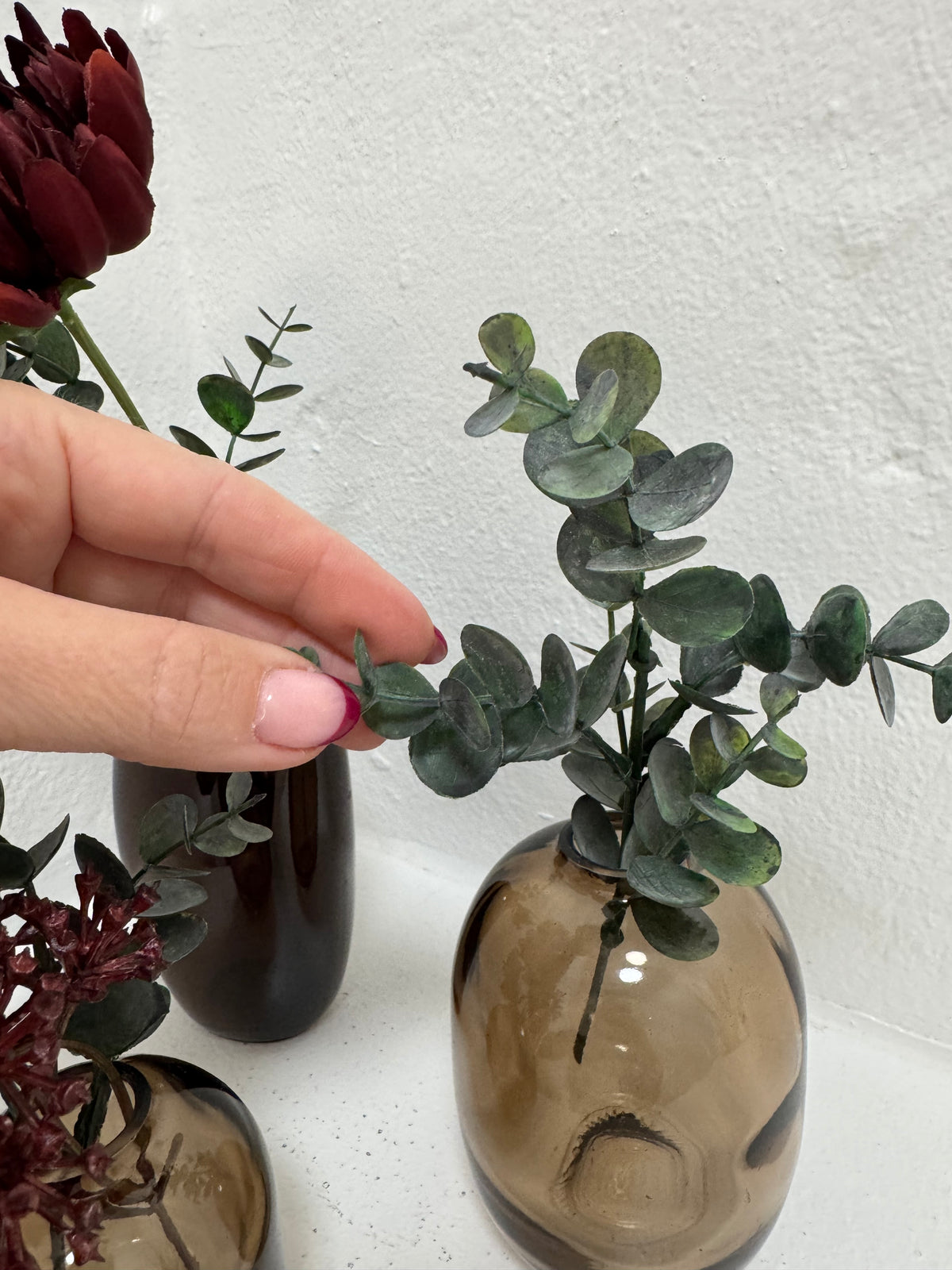Vase sæt inkl. blomster (glas)
