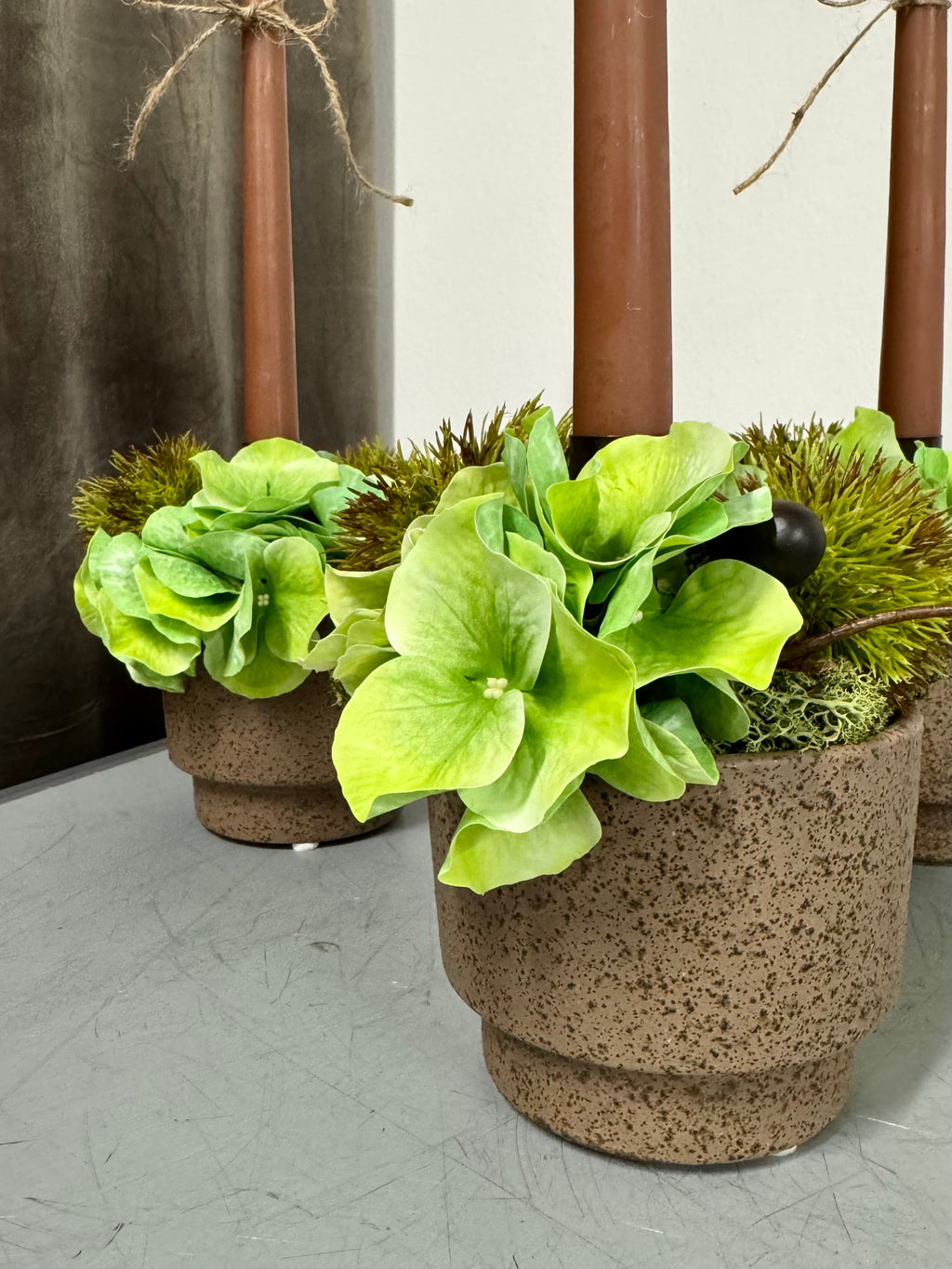 Lys deko grøn hortensia