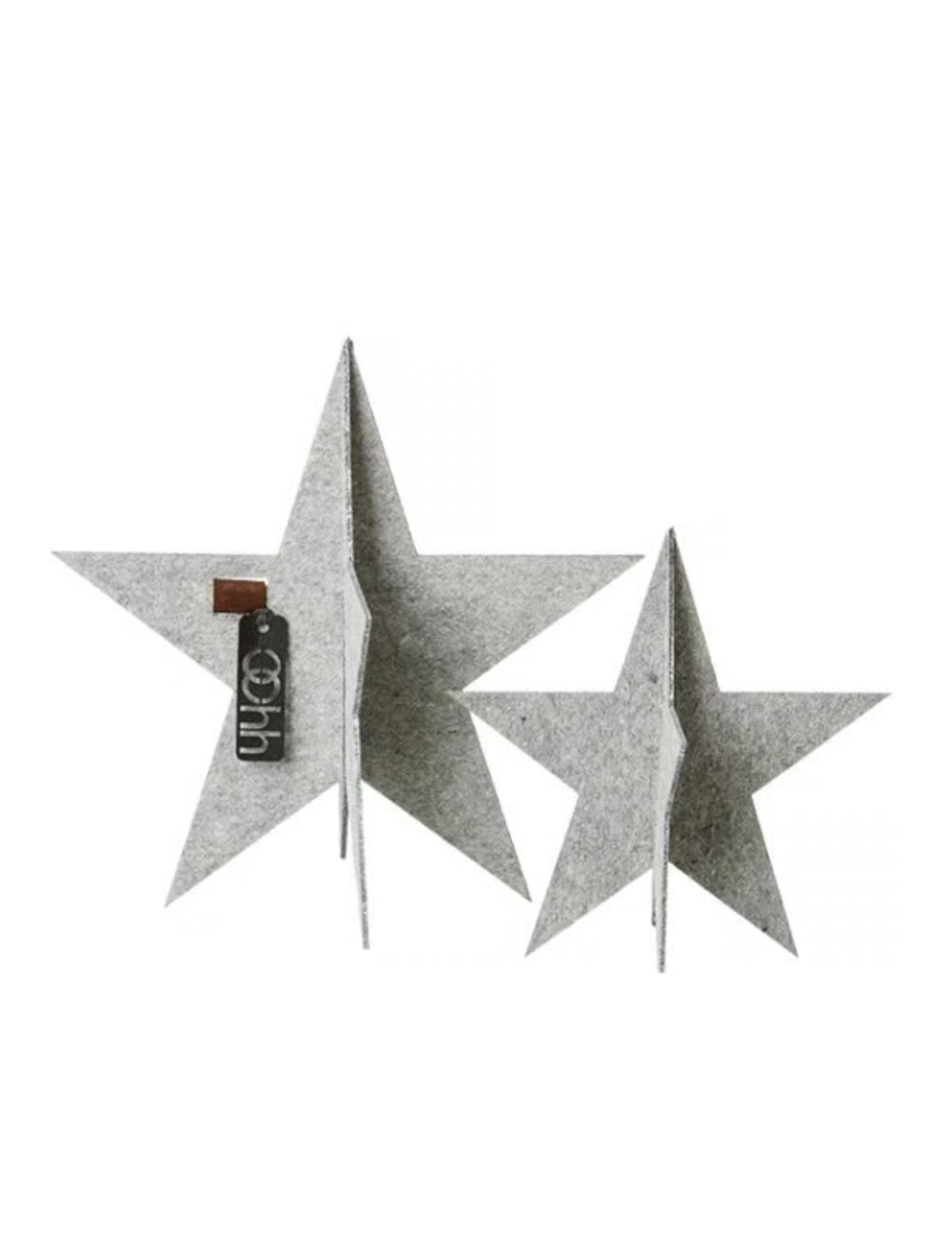 Stjerner lysgrå 2 stk