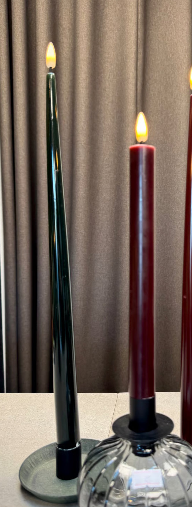 Laklys mørk grøn 38 cm