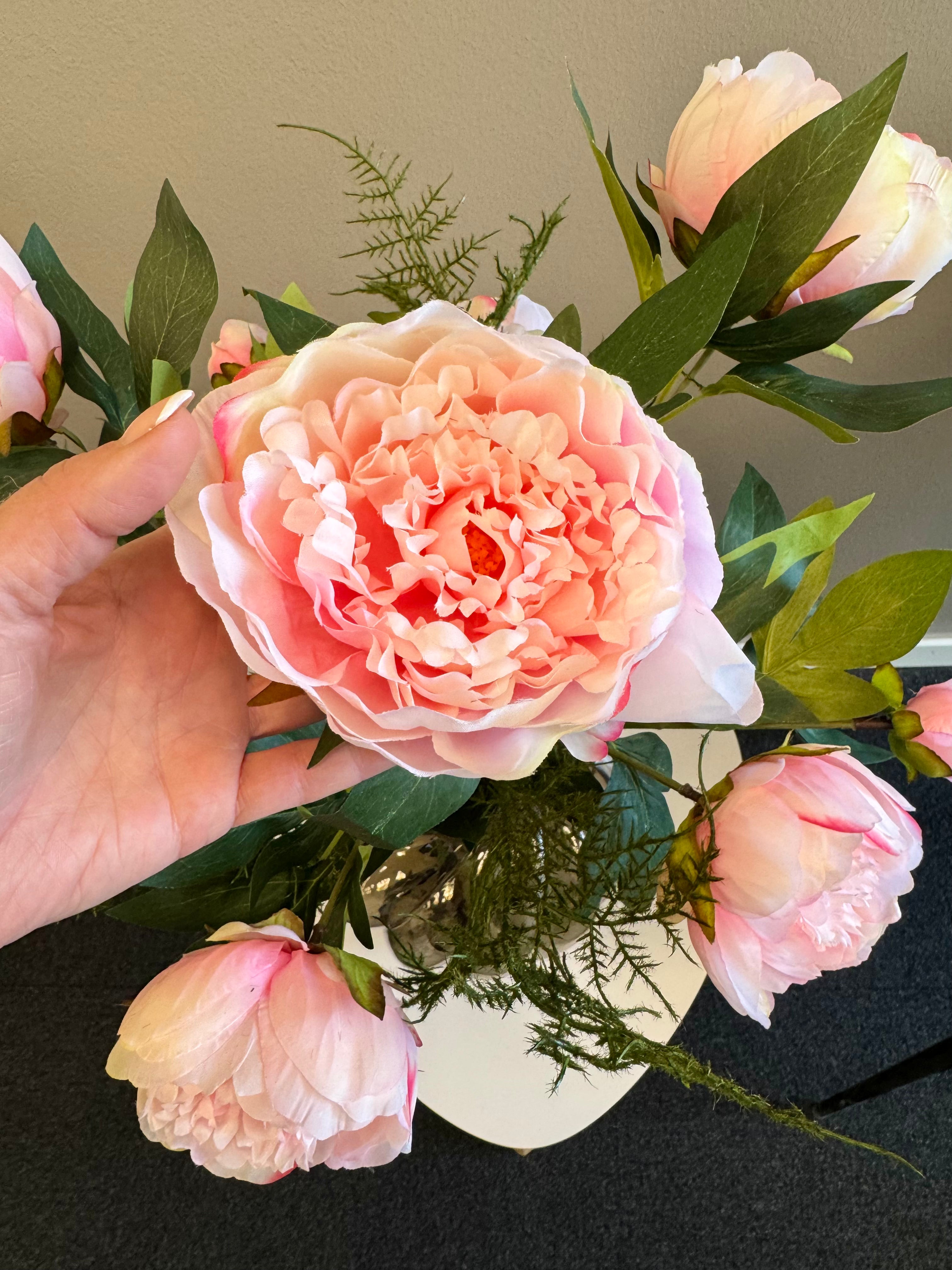 Pæon buket lyserød