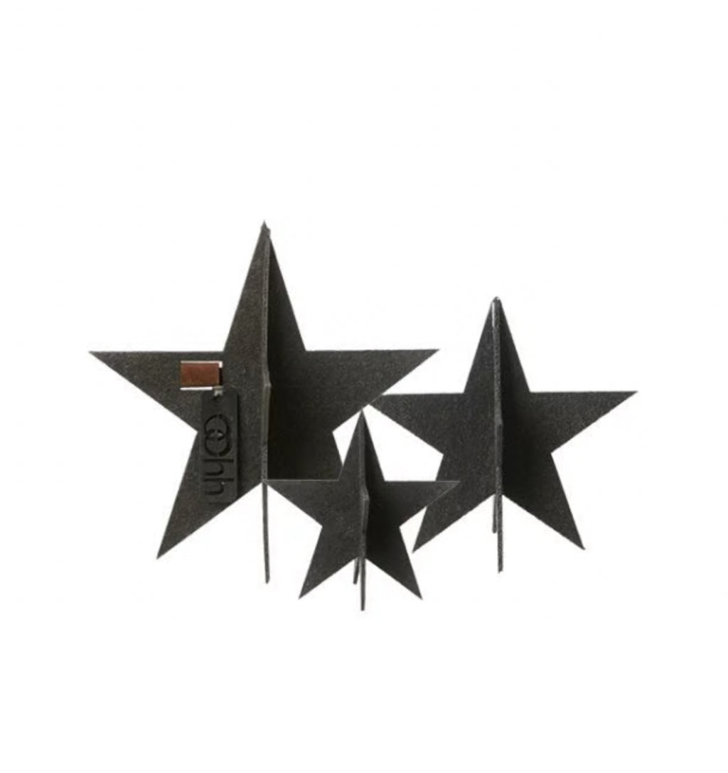 Stjerner sort 3 stk.