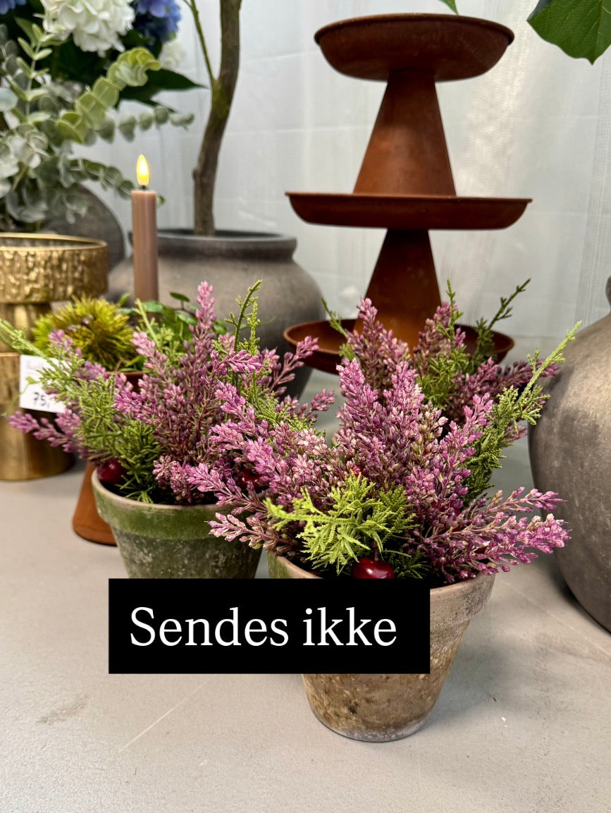 Deko med bla. Lyng og æbler