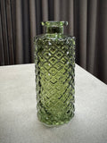 Glasvase grøn/mønster