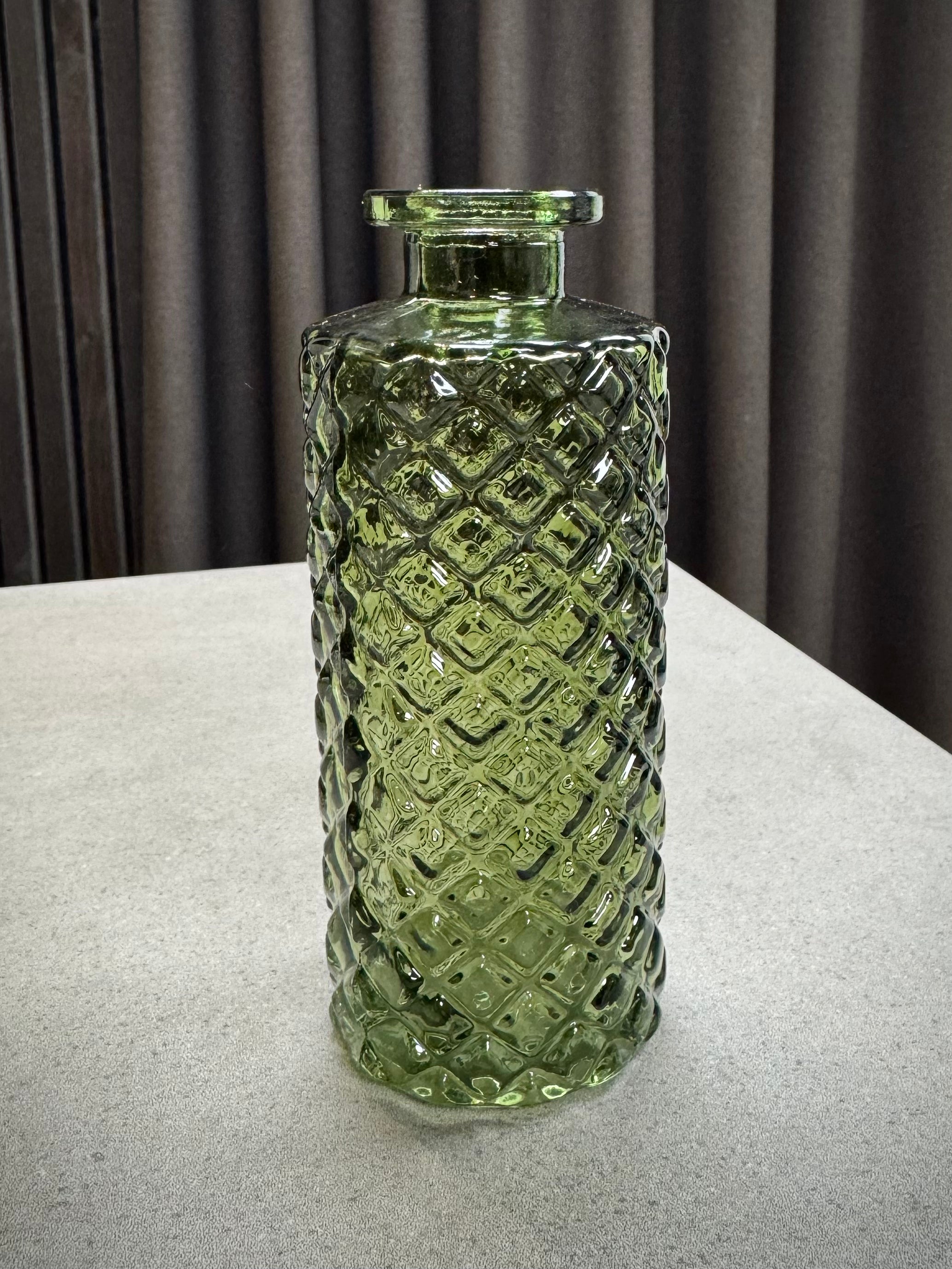 Glasvase grøn/mønster