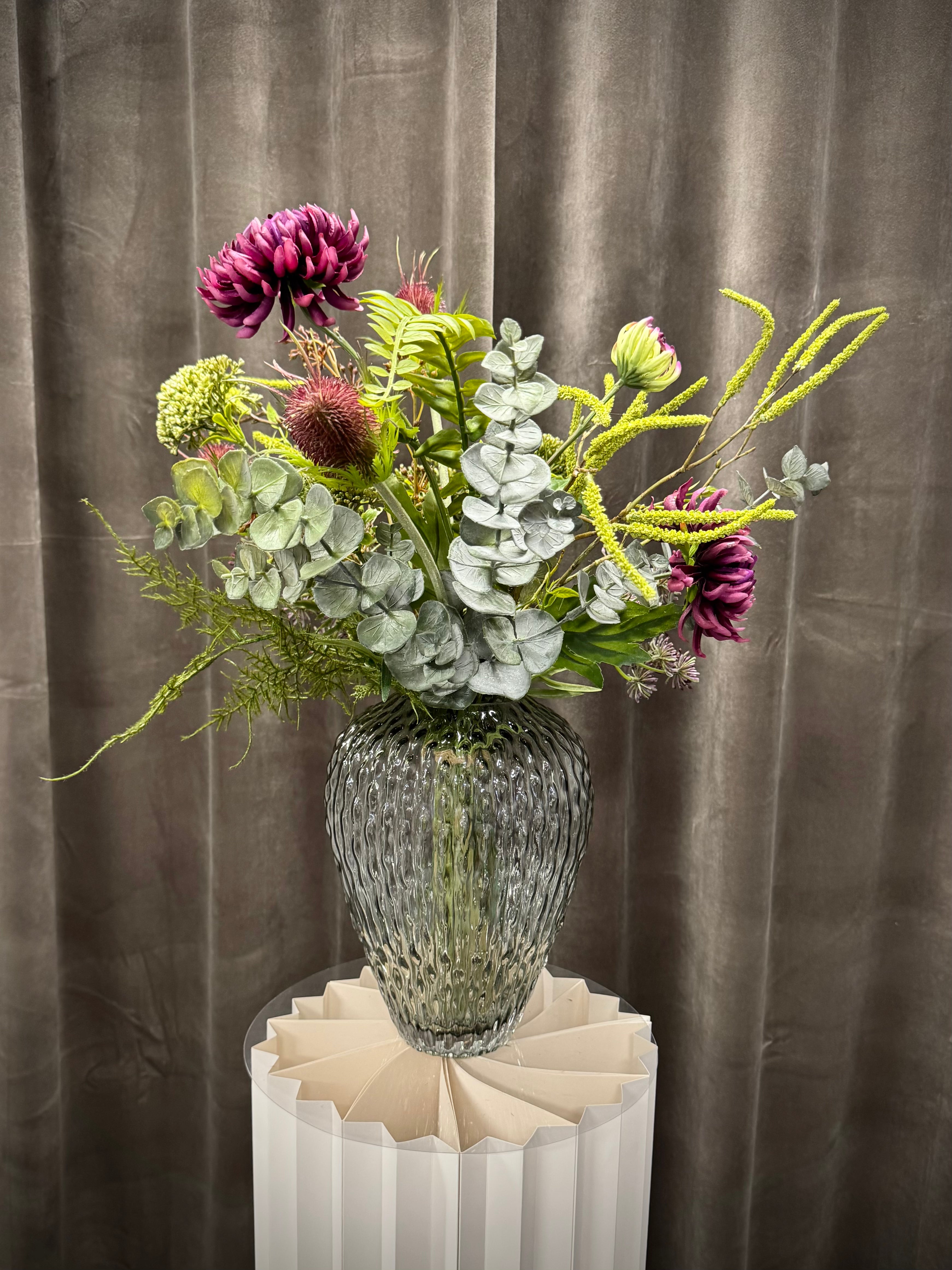 Buket med bla. lilla chrysanthemum UNIKA