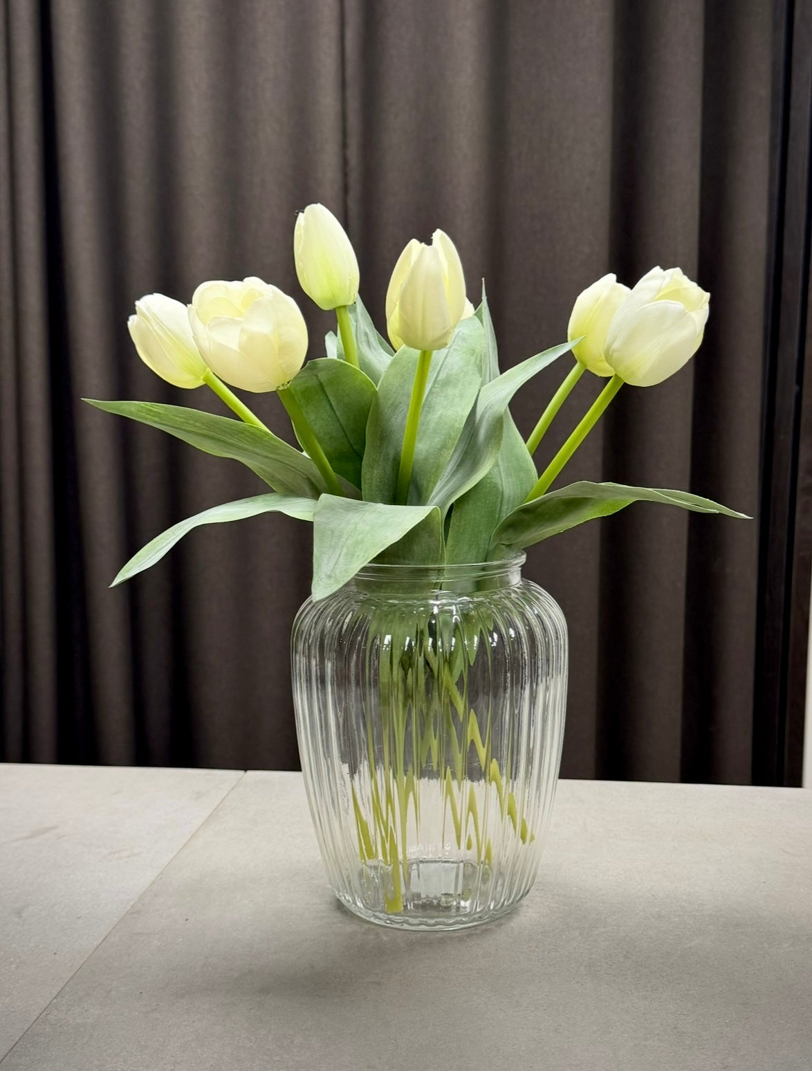 Hvide silke tulipaner 7 stk