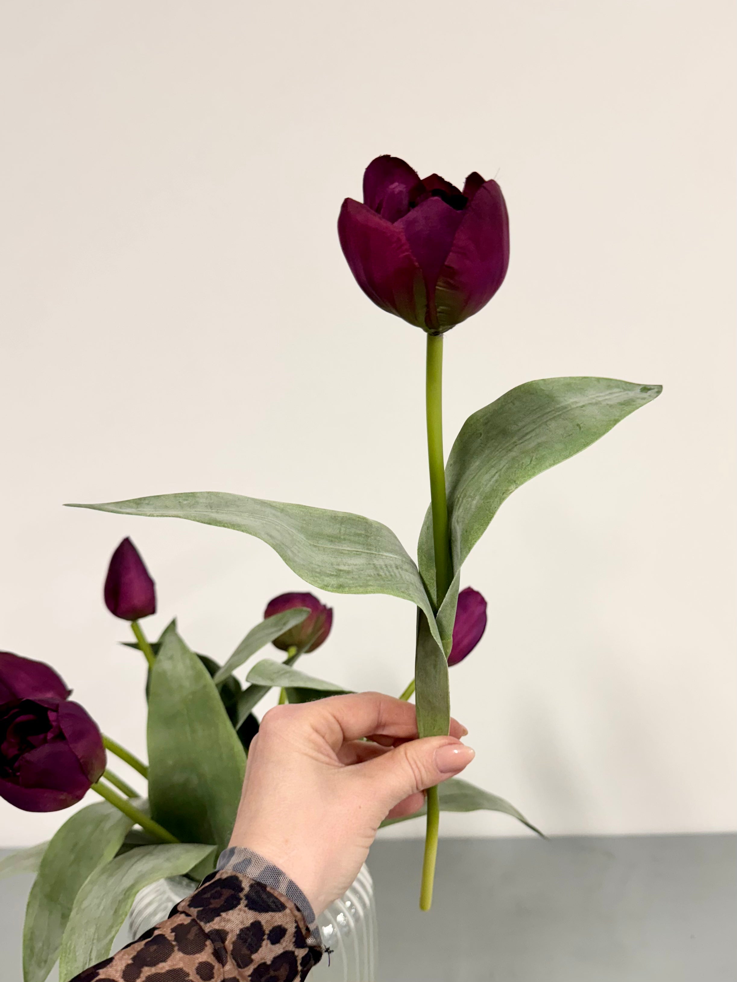 Silke tulipaner mørk lilla