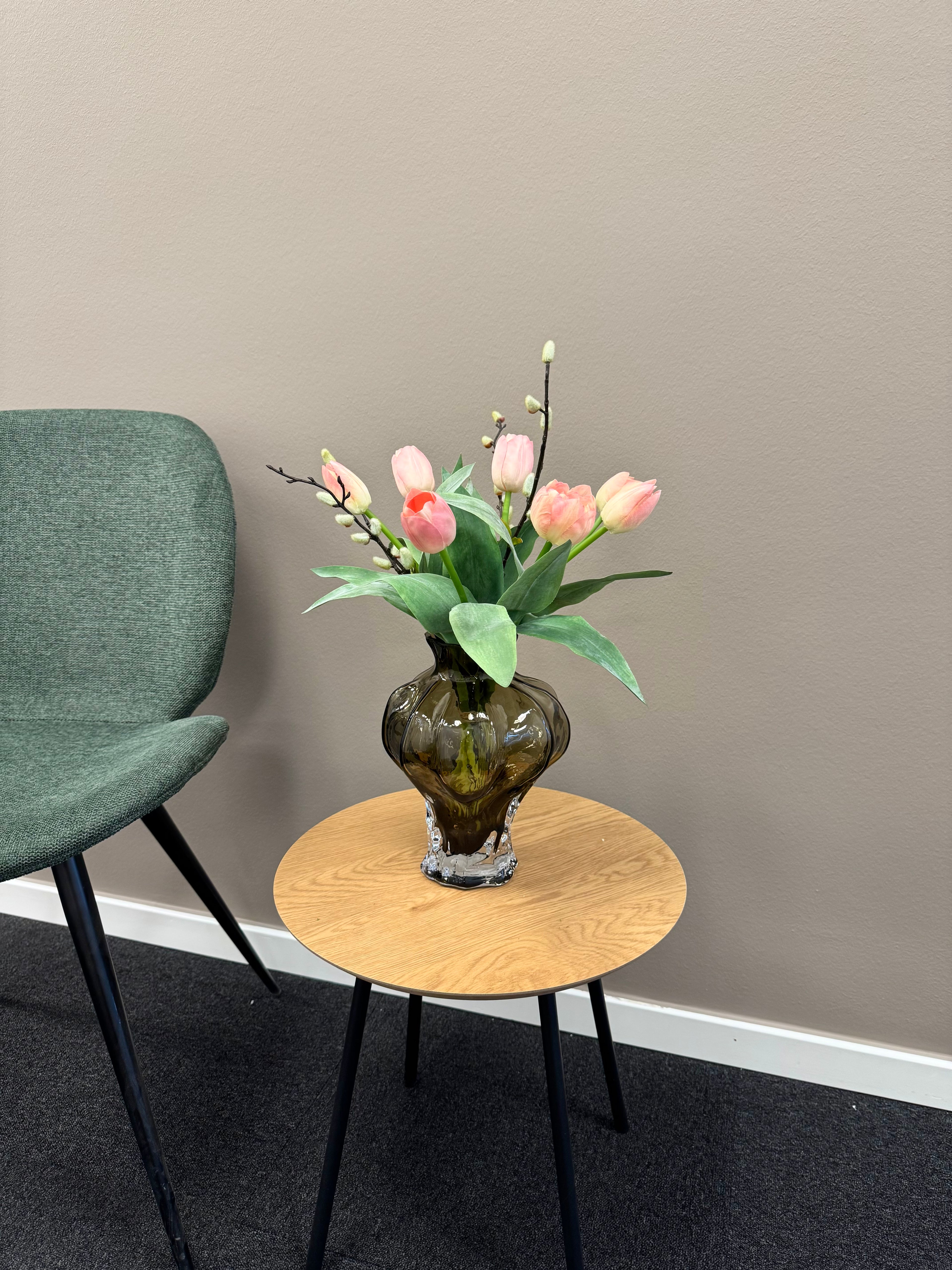 Silke tulipan buket peach
