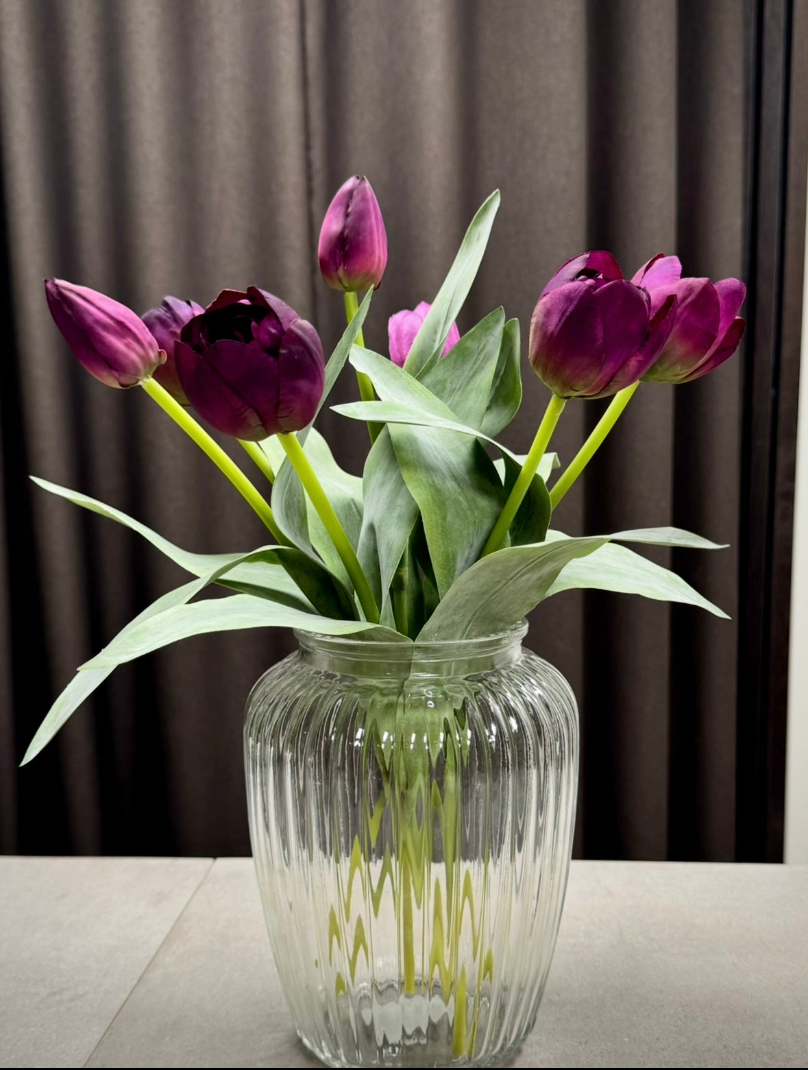 Silke tulipaner mørk lilla