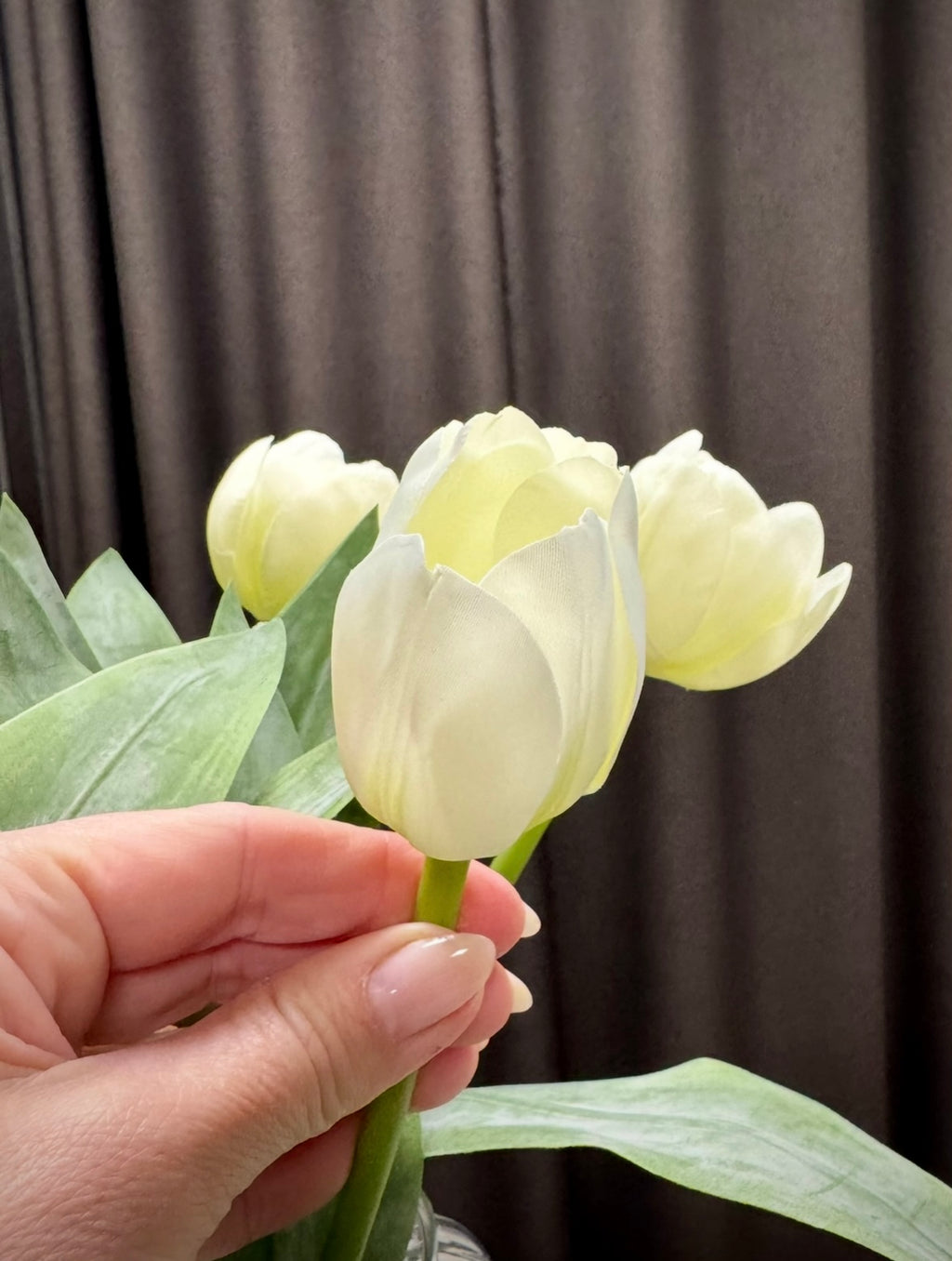 Hvide silke tulipaner 7 stk