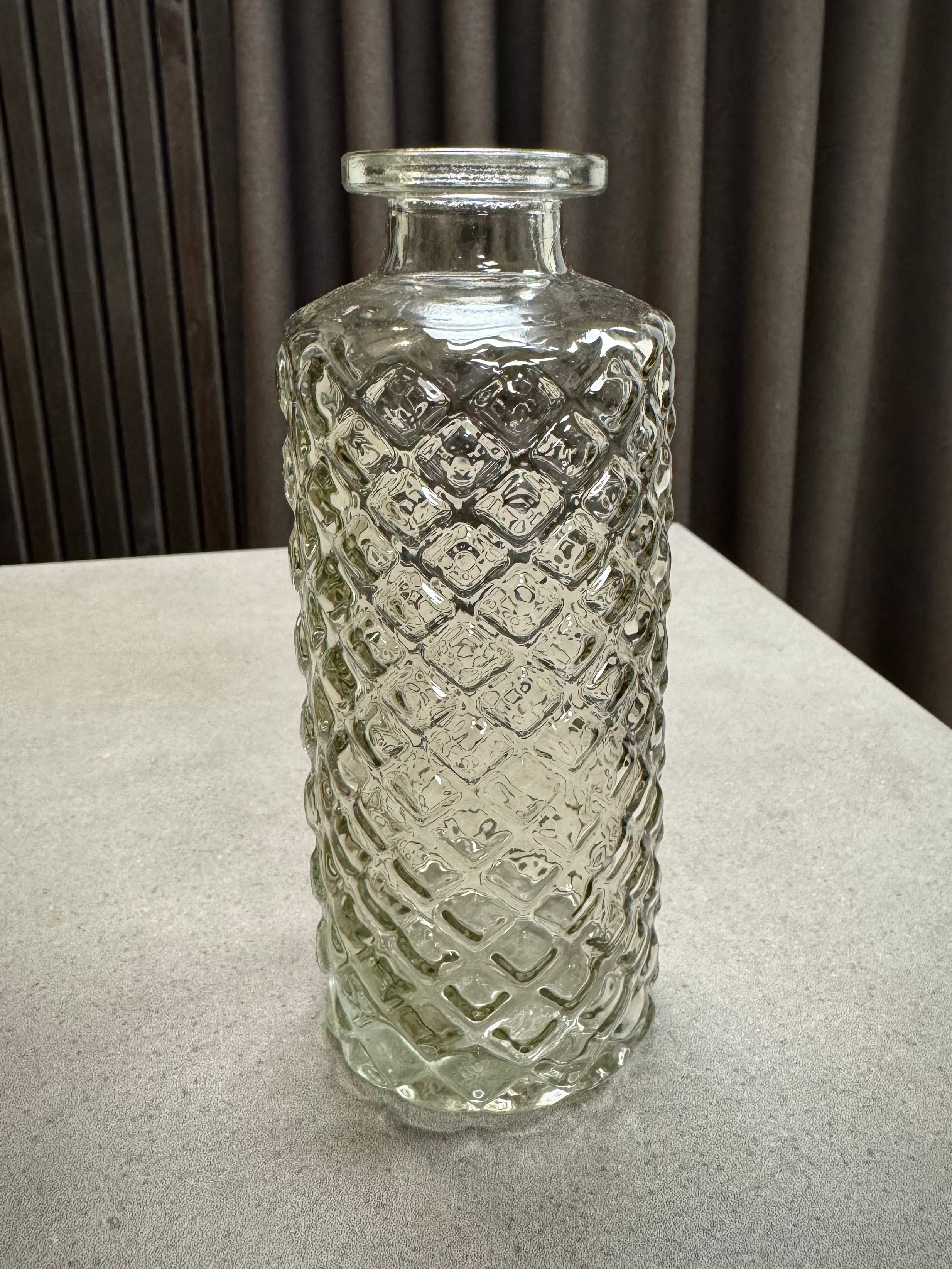 Glasvase røgfarvet mønster