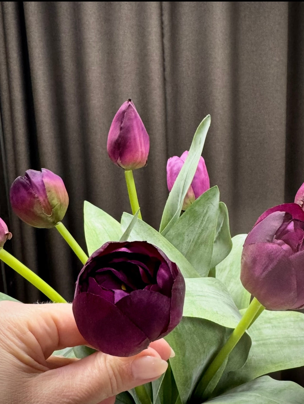 Silke tulipaner mørk lilla