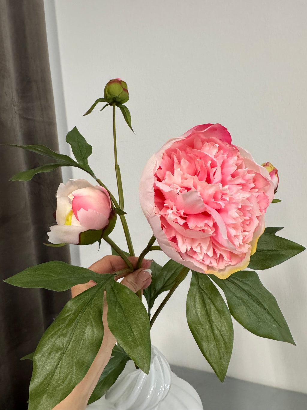 Pæon lyserød 65 cm